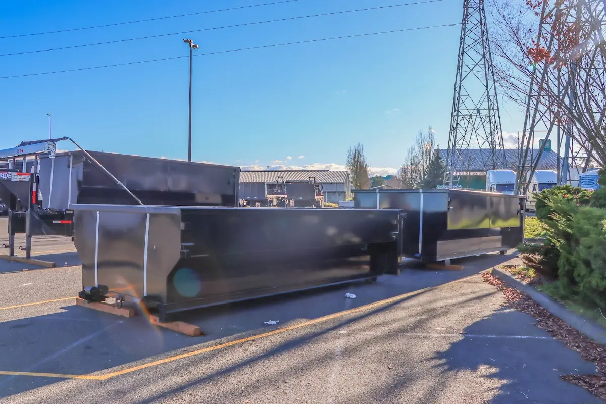 Roll-off dumpster ready for waste disposal at job site for 4 Yard Dumpster Rental in Susquehanna